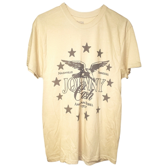 Johnny Cash 32 Cream Graphic T-Shirt Size: SM New With Tags American Rebel Gift